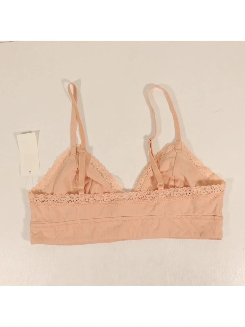 NWOT Jenni Intimates Lace-Trim Unlined Bralette in Chai Size Large